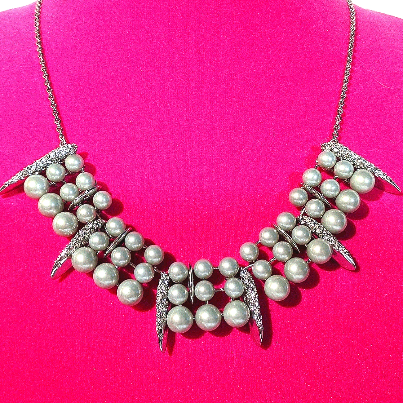Alexis Bittar Gray Pearls With Swarovski Crystals 150$